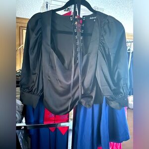 Black suede crop top